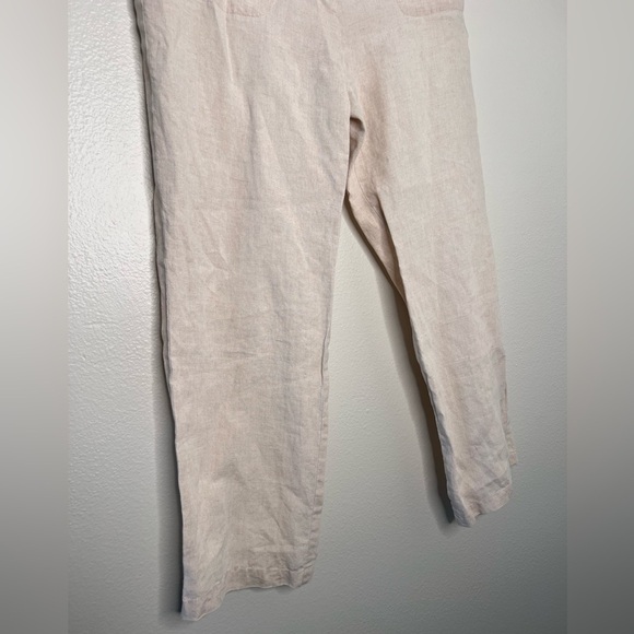 Charter club petite classic fit wide leg linen pants, elasticated 10P #16 - Picture 2 of 7
